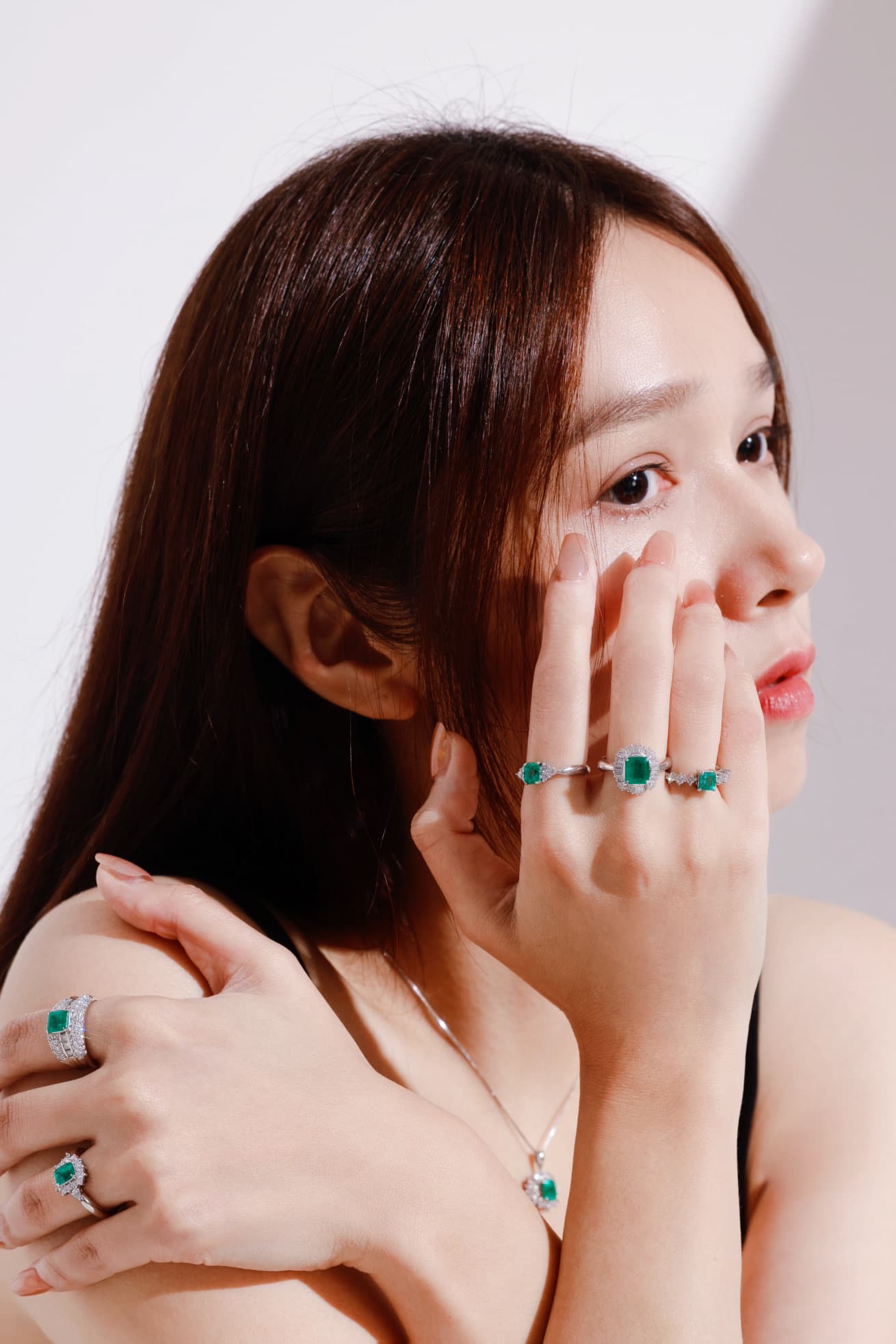 Model wearing jewelry